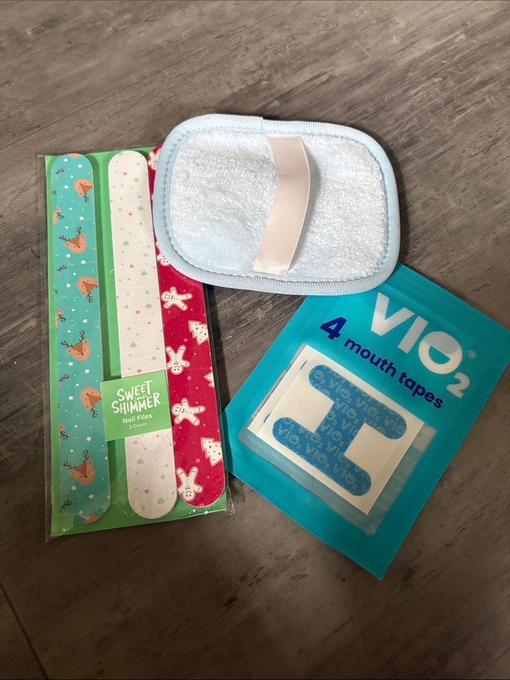 Nail Files - 3 Pack, mouth tape, and never used reusable face washing cloth